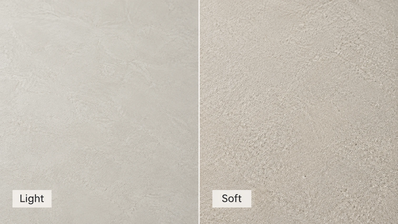 Визуализация сравнения фактур Light и Soft: более гладкая и бархатистая поверхности
